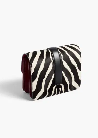 Khaite Blake Crossbody Bag In Zebra Print Haircalf And Oxblood Leather | Thumbnail 2 Khaite Blake Crossbody Bag In Zebra Print Haircalf And Oxblood Leather | Thumbnail 2