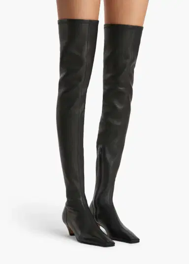 Khaite Arizona Over-The-Knee Stretch Boot In Black Nappa Leather | Thumbnail 5