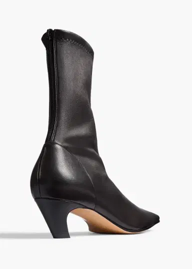 Khaite Arizona Stretch Ankle Boot In Black Nappa Leather | Thumbnail 3