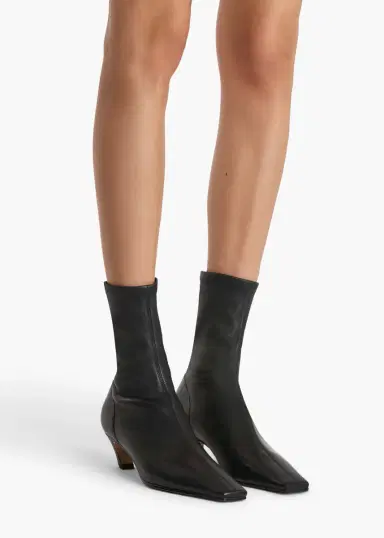 Khaite Arizona Stretch Ankle Boot In Black Nappa Leather | Thumbnail 5