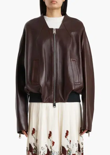 Khaite Hewit Jacket In Bordeaux Leather | Thumbnail 3