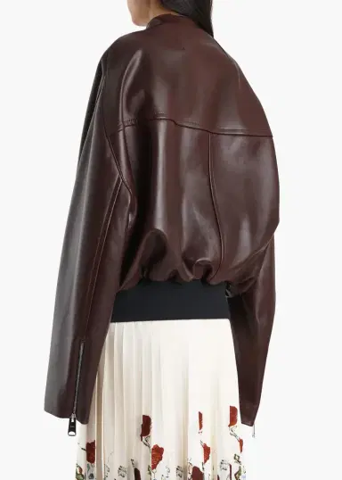 Khaite Hewit Jacket In Bordeaux Leather | Thumbnail 4