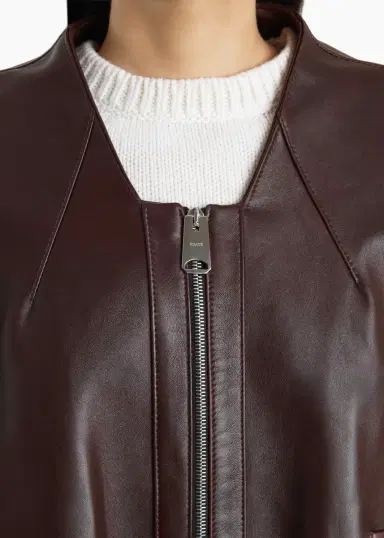 Khaite Hewit Jacket In Bordeaux Leather | Thumbnail 5