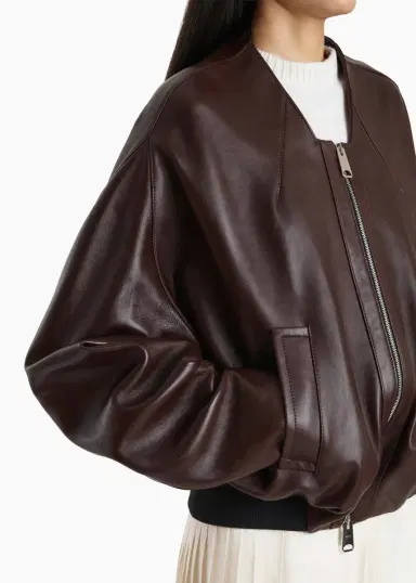 Khaite Hewit Jacket In Bordeaux Leather | Thumbnail 6