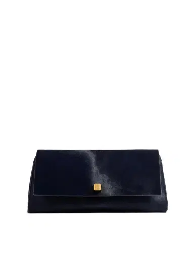 Khaite Audrey Clutch In Midnight Haircalf | Thumbnail 1