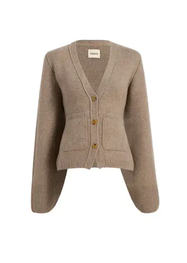 Khaite Scarlet Cardigan In Barley | Thumbnail 1 Khaite Scarlet Cardigan In Barley | Thumbnail 1