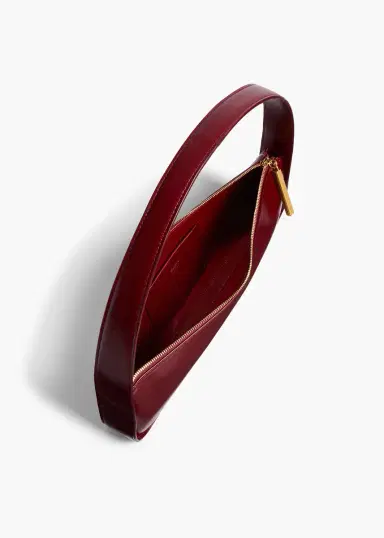 Khaite Lori Baguette Bag In Bordeaux Crackle Patent Leather | Thumbnail 3