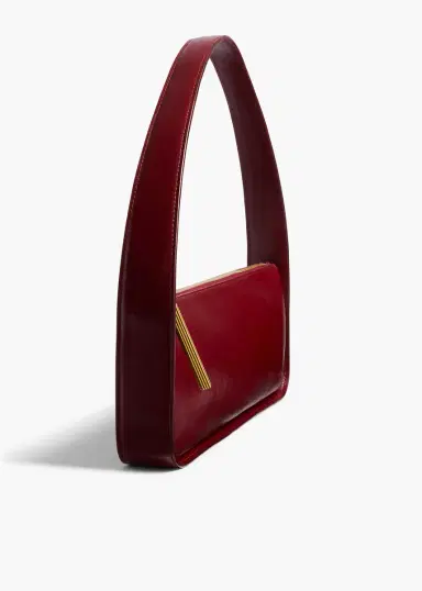 Khaite Lori Baguette Bag In Bordeaux Crackle Patent Leather | Thumbnail 4
