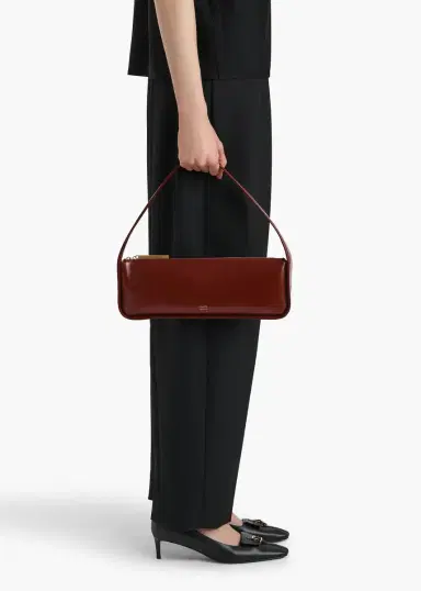 Khaite Lori Baguette Bag In Bordeaux Crackle Patent Leather | Thumbnail 5