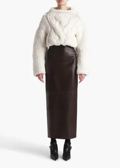 Khaite Loxley Skirt In Mud Leather | Thumbnail 2