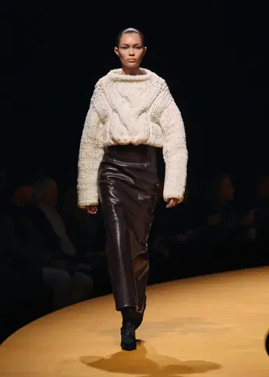 Khaite Loxley Skirt In Mud Leather | Thumbnail 7