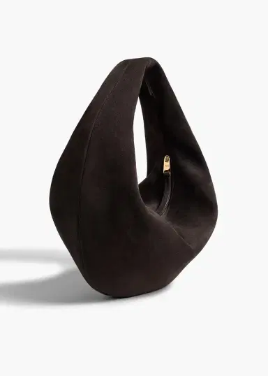 Khaite Medium Olivia Hobo In Dark Brown Suede | Thumbnail 2