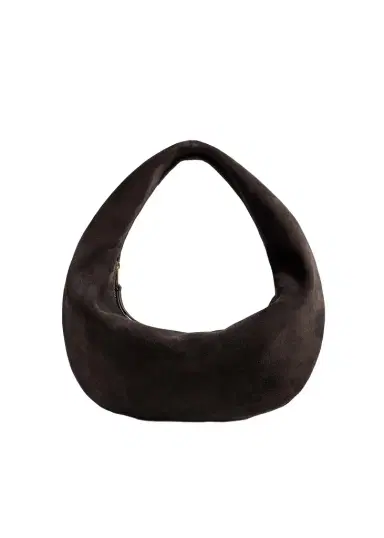 Khaite Medium Olivia Hobo In Dark Brown Suede | Thumbnail 1