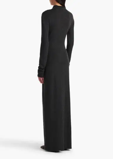 Khaite Norla Dress In Charcoal Silk Cashmere Jersey | Thumbnail 4