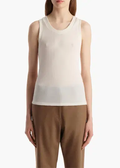 Khaite Isha Top In Cream Silk Cashmere Jersey | Thumbnail 2