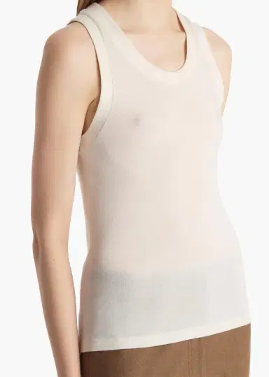 Khaite Isha Top In Cream Silk Cashmere Jersey | Thumbnail 5