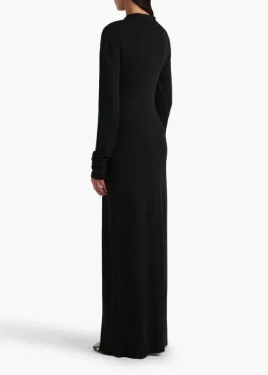 Khaite Norla Dress In Black Silk Cashmere Jersey | Thumbnail 4