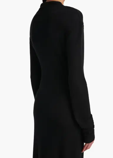 Khaite Norla Dress In Black Silk Cashmere Jersey | Thumbnail 6