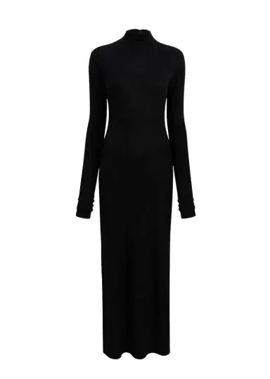 Khaite Norla Dress In Black Silk Cashmere Jersey | Thumbnail 1