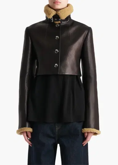 Khaite Jodie Jacket In Black Leather With Shearling | Thumbnail 3 Khaite Jodie Jacket In Black Leather With Shearling | Thumbnail 3