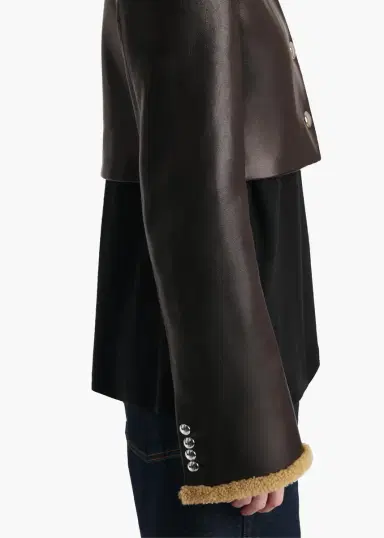 Khaite Jodie Jacket In Black Leather With Shearling | Thumbnail 6 Khaite Jodie Jacket In Black Leather With Shearling | Thumbnail 6