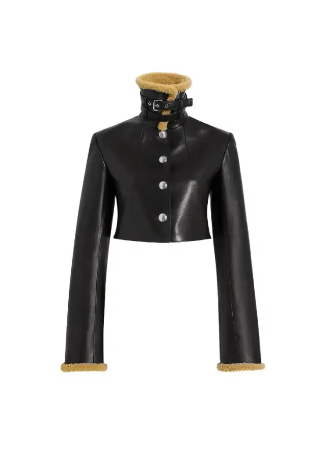 Jodie Jacket In Black Leather With Shearling