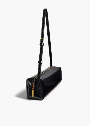 Khaite Kye Shoulder Bag In Black Crackle Patent Leather | Thumbnail 3