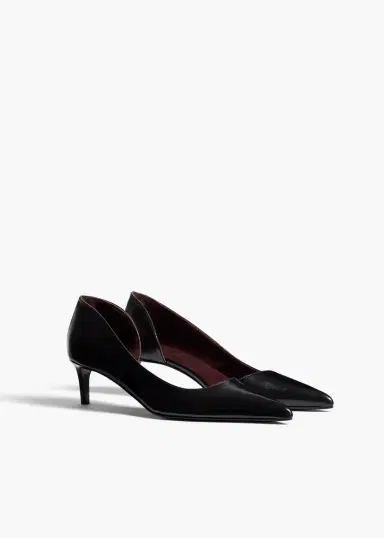 Khaite Jett D'orsay Low Pump In Black Glazed Leather | Thumbnail 2