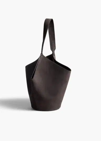 Khaite Small Lotus Tote In Dark Brown Suede | Thumbnail 2