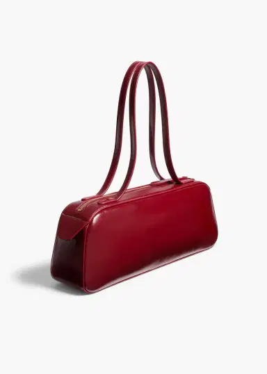 Khaite Simona Shoulder Bag In Oxblood Crackle Patent Leather | Thumbnail 2