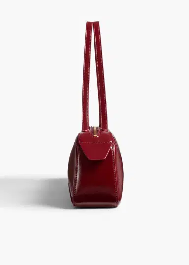 Khaite Simona Shoulder Bag In Oxblood Crackle Patent Leather | Thumbnail 3