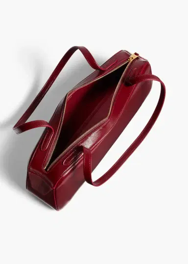 Khaite Simona Shoulder Bag In Oxblood Crackle Patent Leather | Thumbnail 4