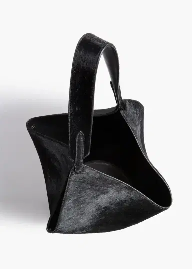 Khaite Small Lotus Tote In Black Haircalf | Thumbnail 3