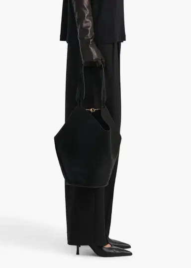 Khaite Small Lotus Tote In Black Haircalf | Thumbnail 5