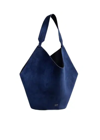 Khaite Medium Lotus Tote In Midnight Suede | Thumbnail 1