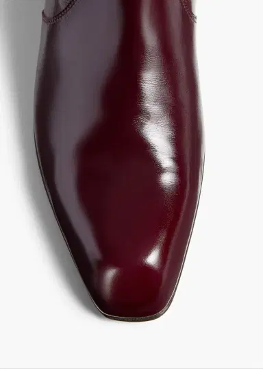 Khaite Colt Ankle Boot In Bordeaux Glazed Leather | Thumbnail 3 Khaite Colt Ankle Boot In Bordeaux Glazed Leather | Thumbnail 3