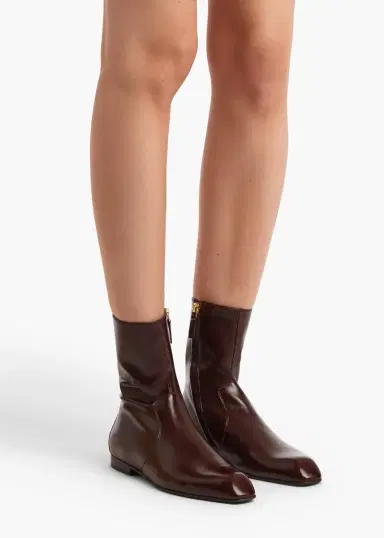 Khaite Colt Ankle Boot In Bordeaux Glazed Leather | Thumbnail 4 Khaite Colt Ankle Boot In Bordeaux Glazed Leather | Thumbnail 4