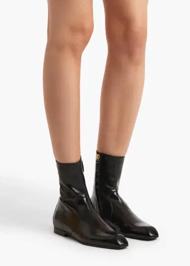 Khaite Colt Ankle Boot In Black Glazed Leather | Thumbnail 4 Khaite Colt Ankle Boot In Black Glazed Leather | Thumbnail 4