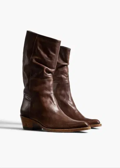 Khaite Clive Boot In Dark Brown Leather | Thumbnail 2