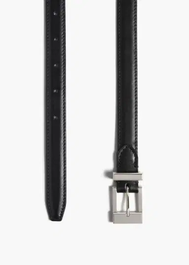 Khaite Manhattan Belt In Black Leather With Silver | Thumbnail 2
