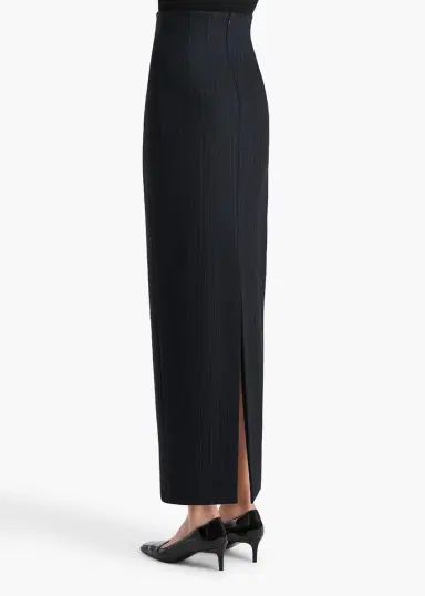 Khaite Loxley Skirt In Navy And White Stripe | Thumbnail 4
