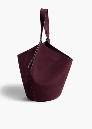 Khaite Medium Lotus Tote In Rouge Noir Suede | Thumbnail 2