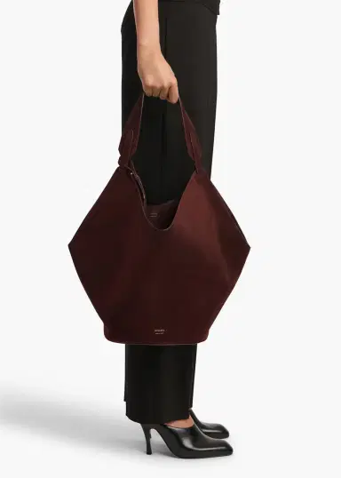 Khaite Medium Lotus Tote In Rouge Noir Suede | Thumbnail 5