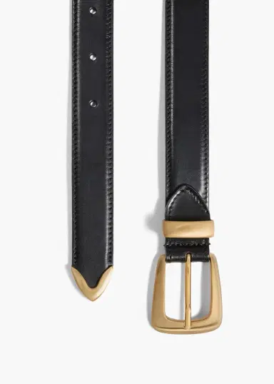 Khaite Benny Belt In Black Leather With Gold | Thumbnail 2 Khaite Benny Belt In Black Leather With Gold | Thumbnail 2
