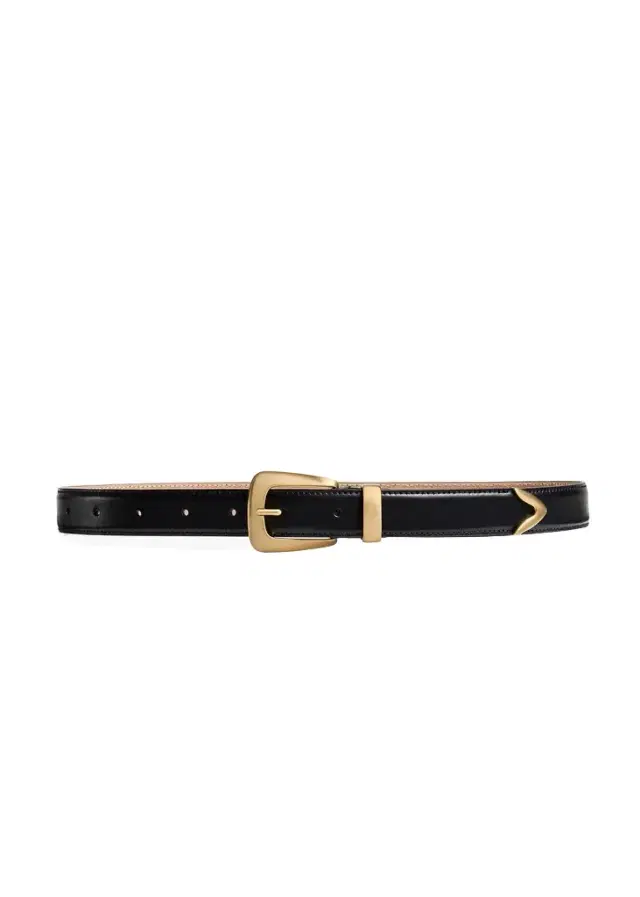 Khaite Benny Belt In Black Leather With Gold