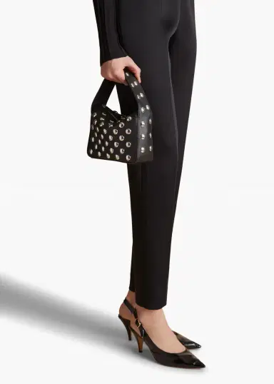 Khaite Small Elena Bag In Black Pebbled Leather With Studs | Thumbnail 5 Khaite Small Elena Bag In Black Pebbled Leather With Studs | Thumbnail 5
