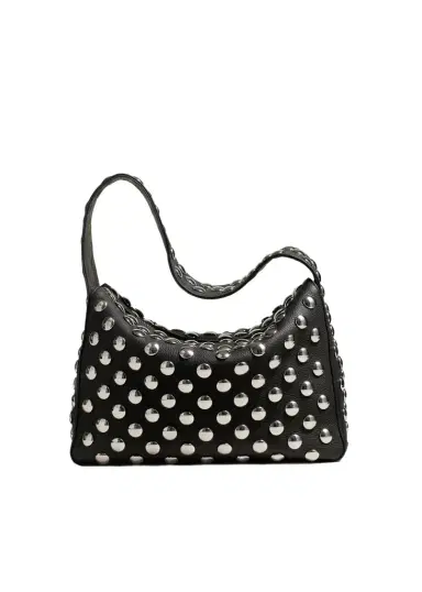 Khaite Elena Bag In Black Leather With Studs | Thumbnail 1 Khaite Elena Bag In Black Leather With Studs | Thumbnail 1