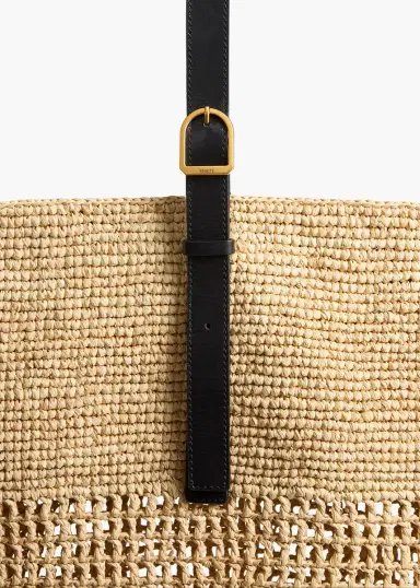 Khaite Billie Bucket Bag In Natural Raffia | Thumbnail 3