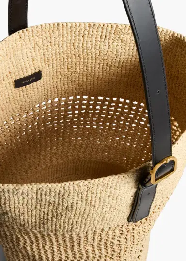Khaite Billie Bucket Bag In Natural Raffia | Thumbnail 4