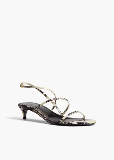 Khaite Loop Kitten Heel Sandal In Natural Python-Embossed Leather | Thumbnail 2